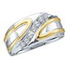 Image 1 : Mens Round Diamond Diagonal Row Band Ring 1/4 Cttw 14kt White Gold - REF-40A9M