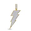 Image 1 : Mens Round Diamond Lightning Bolt Charm Pendant 1 Cttw 10kt Yellow Gold - REF-52R9X