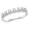 Image 1 : Womens Round Diamond Stackable Band Ring 1/3 Cttw 10kt White Gold - REF-26N9F