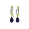 Image 1 : Genuine 17.78 ctw Sapphire & Diamond Earrings 14KT Yellow Gold - REF-47H5X