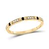 Image 1 : Womens Round Black Color Enhanced Diamond Band Ring 1/10 Cttw 10kt Yellow Gold - REF-10W5K
