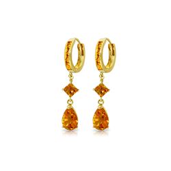 Genuine 5.62 ctw Citrine Earrings 14KT Yellow Gold - REF-62H9X