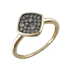 0.28 CTW Brown Diamond Ring 14K Yellow Gold - REF-24F4N