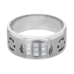 0.36 CTW Princess Diamond Ring 14K White Gold - REF-71F3N