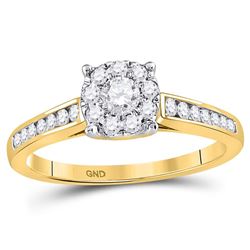 Round Diamond Solitaire Bridal Wedding Engagement Ring 1/2 Cttw 14kt Yellow Gold - REF-45Y5N