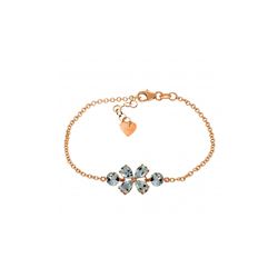 Genuine 3.15 ctw Aquamarine Bracelet 14KT Rose Gold - REF-62M7T