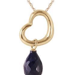 Genuine 3.3 ctw Sapphire Necklace 14KT Yellow Gold - REF-30M7T