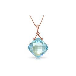 Genuine 8.75 ctw Blue Topaz Necklace 14KT Rose Gold - REF-21T4A