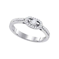 Round Diamond Solitaire Bridal Wedding Engagement Ring 1/4 Cttw 10kt White Gold - REF-25N9F