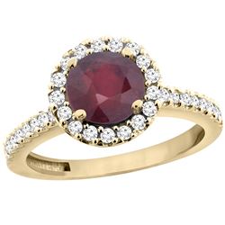 1.43 CTW Ruby & Diamond Ring 14K Yellow Gold - REF-53K3W