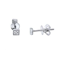 0.03 CTW Diamond Earrings 14K White Gold - REF-11M2F