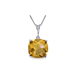 Genuine 3.6 ctw Citrine Necklace 14KT White Gold - REF-28N9R