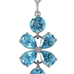 Genuine 3.15 ctw Blue Topaz Necklace 14KT White Gold - REF-30Z3N