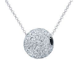 1 CTW Diamond Pendant 14K White Gold - REF-74H3M