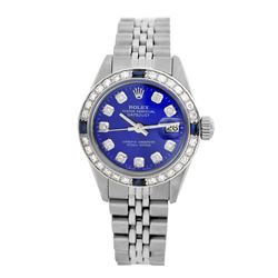 Rolex Pre-owned 26mm Womens Custom Blue Stainless Steel - REF-470K4X