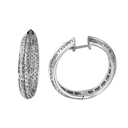 3.35 CTW Diamond Earrings 14K White Gold - REF-240F7N