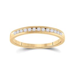 Womens Round Diamond Wedding Band 1/6 Cttw 14kt Yellow Gold - REF-18W5K