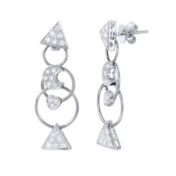 0.80 CTW Diamond Earrings 18K White Gold - REF-97W3H