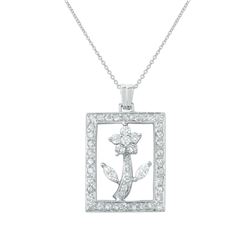 1.03 CTW Diamond & Marquise Pendant 18K White Gold - REF-87M4F