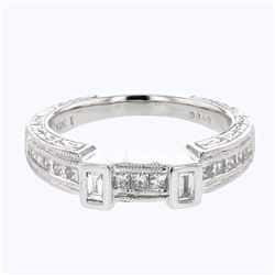 0.41 CTW Diamond Band Ring 14K White Gold - REF-67M2F