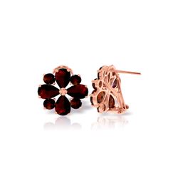 Genuine 4.85 ctw Garnet Earrings 14KT Rose Gold - REF-58H4X