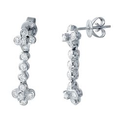 0.85 CTW Diamond Earrings 14K White Gold - REF-79F2N