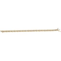 Womens Round Diamond Tennis Bracelet 1/2 Cttw 10kt Yellow Gold - REF-74Y9N