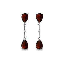 Genuine 6.01 ctw Garnet & Diamond Earrings 14KT White Gold - REF-42F4Z