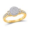Image 1 : Womens Round Diamond Circle Cluster Ring 1/6 Cttw 10kt Yellow Gold - REF-16W9K