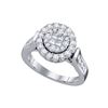 Image 1 : Princess Round Diamond Bridal Wedding Engagement Ring 1 Cttw 14kt White Gold - REF-100R5X