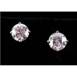 Brand New 2.62 ct. Diamond 18K Stud Earrings
