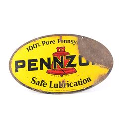 100% Pure Pennsylvania Pennzoil Sign c. Mid 1900's