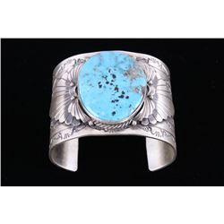 Navajo R. Enricuez Kingman Turquoise Sterling Cuff
