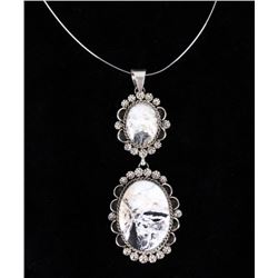 Navajo BL White Buffalo & Sterling Necklace LARGE