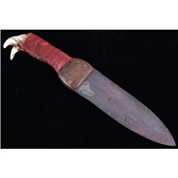 Blackfoot Bear-Cult Jaw Beaver Back Dag Knife 19th