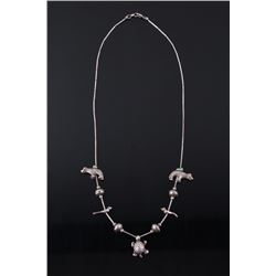 Zuni Sterling Silver Animal Fetish Necklace