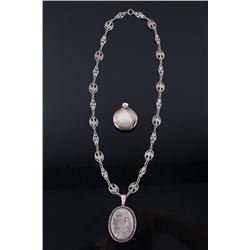 Victorian Sterling Silver Locket & Perfume Vial