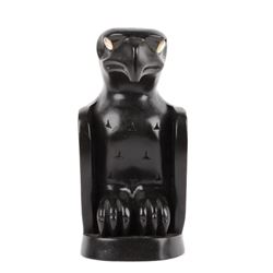 Inuit Eskimo Argillite & Mother of Pearl Eagle