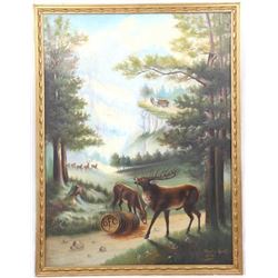 RARE Tweed & Rau Co. Chicago Adv. Painting c. 1900