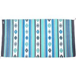 Diamonds Aqua Churro Wool Rug by Alicia Gutierrez