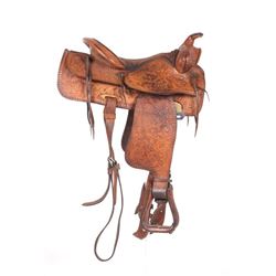 Brahma Tex Tan Ornate Texas Western Saddle