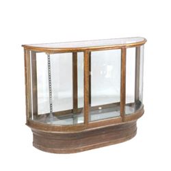 Wilmarth Curved Glass & Wood Display Case c. 1914
