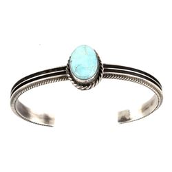 Navajo W Dawes Royston Turquoise Sterling Bracelet
