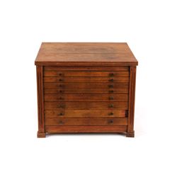 Eight Drawer Hamilton Mfg. Type Set File Cabinet