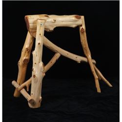 Unique Rustic Pine Log Saddle Stand