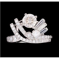 Vintage 1.80 ct Diamond Mid-Century Platinum Ring