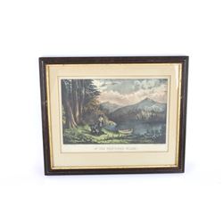 Rare "In The Northern Wilds" Original Lithograph