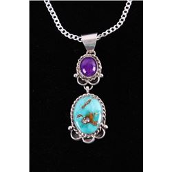 Navajo Sugalite & Kingman Turquoise Necklace