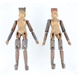 Chinese Qing Dynasty Male & Female Doctor Dolls