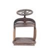 Image 1 : 19th Century Iron & Oak Crank Book Press